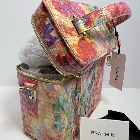 Brahmin Multi Colored. Croc-Embossed Leather Crossbody Bag - Picture 6 of 11